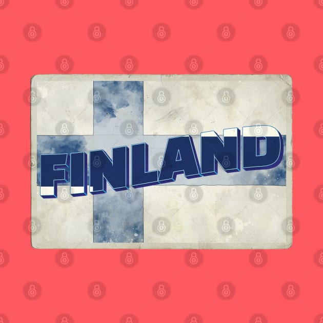 Finland vintage style retro souvenir by DesignerPropo