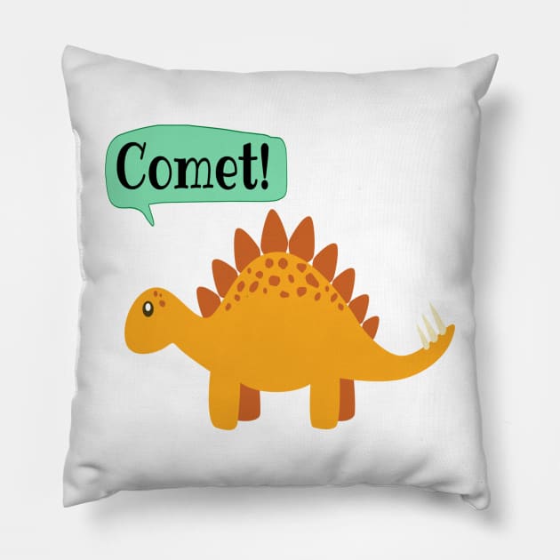 Stegosaurus funny Print Pillow by BRIJLA