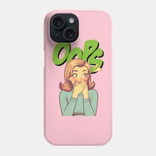 woman covers her mouth Phone Case