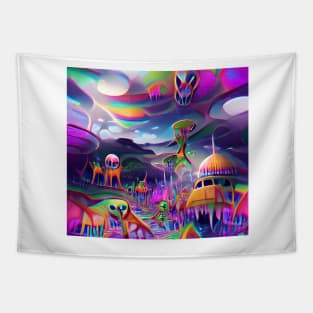 Psychedelic Alien World #1 Tapestry