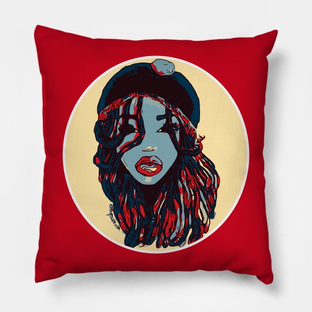 Blue rasta reggae Dreads Locs Natural Hair Queen Pillow by EllenDaisyShop