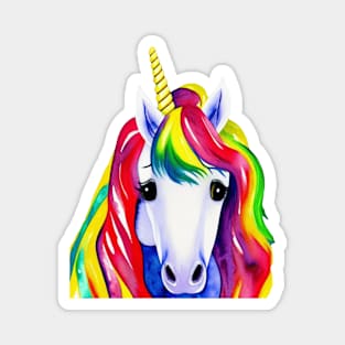 Colorful watercolor Unicorn Magnet