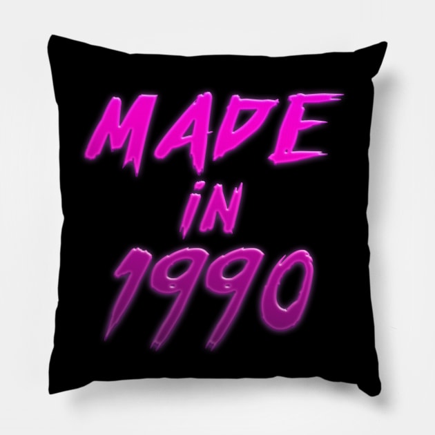 Made In 1990 / Retro Birthday Gift Pillow by DankFutura