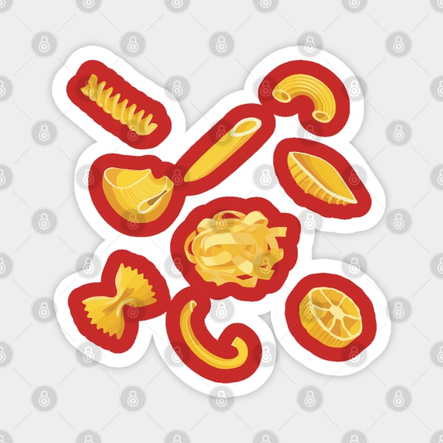 Pasta Types Magnet by Holailustra