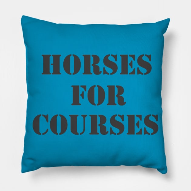 Horses For Courses Pillow by Retrofloto