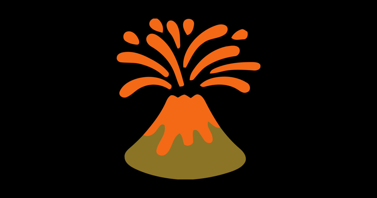 Volcano Erupting Emoticon - Emoji - Pin 