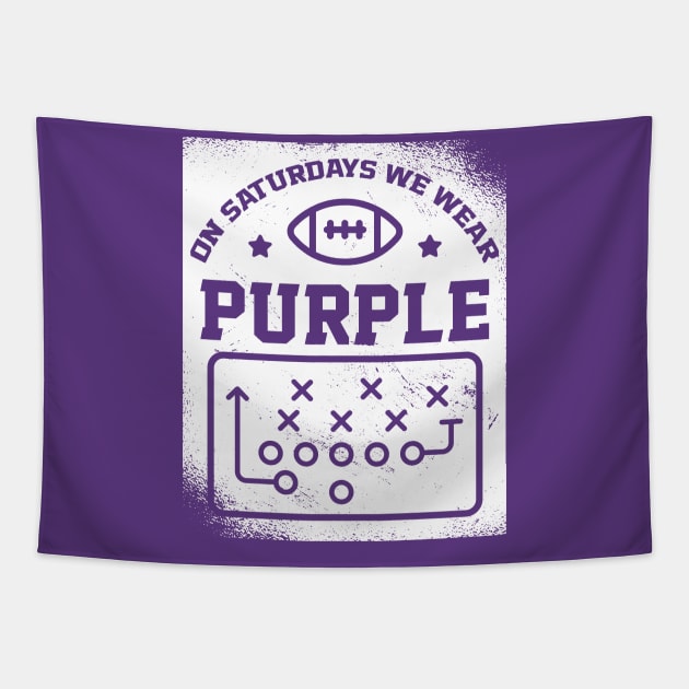 On Saturdays We Wear Purple // Vintage School Spirit // Go Purple Tapestry by SLAG_Creative