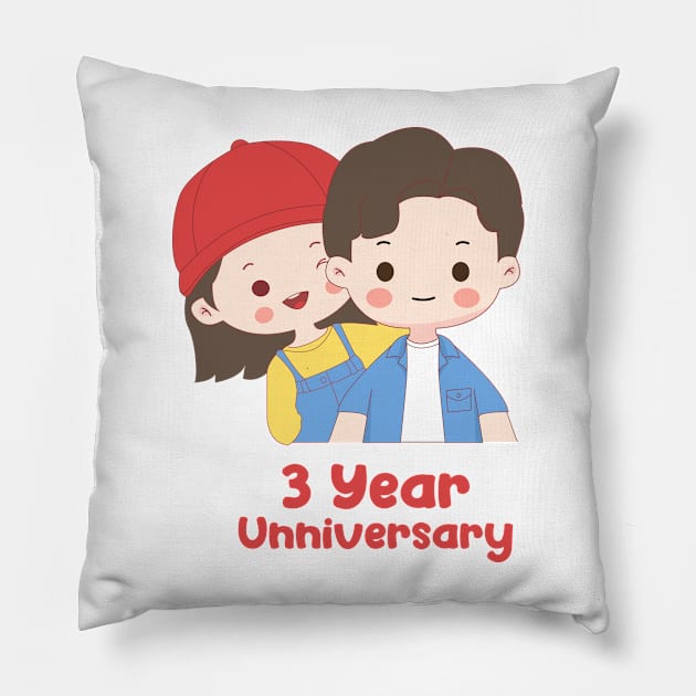 3 year anniversary Pillow by BINTSTUDIO