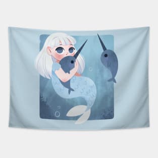 Narwhal Mermaid Tapestry