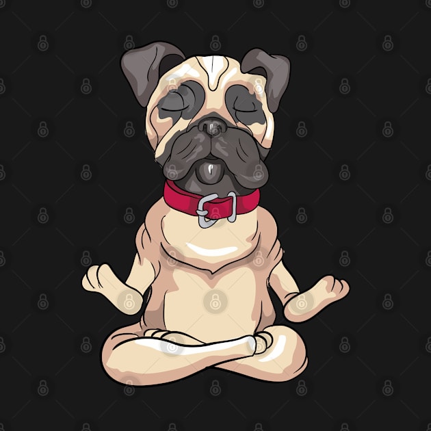 Yoga Meditation Pug Dog by BDAZ