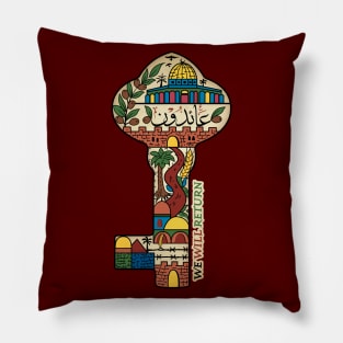 Palestinian Key of Return, Palestine Freedom Human Rights Support Design Pillow