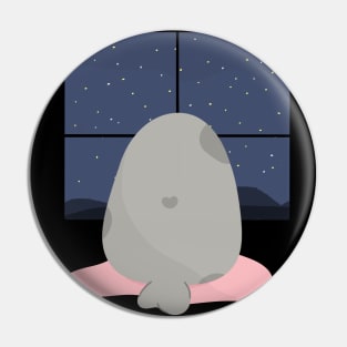 Tutu the Seal - A seal and a starry night sky - Seal Doodles Collection Pin