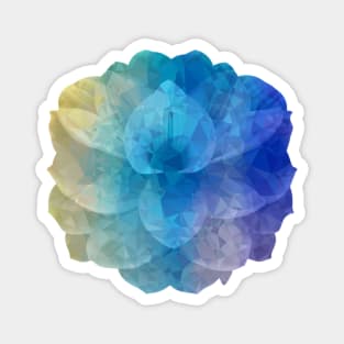 Blue green yellow crystal flower Magnet