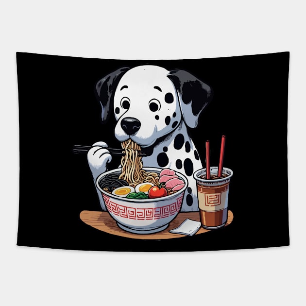 Dalmatian Eating Ramen Tapestry by MoDesigns22 