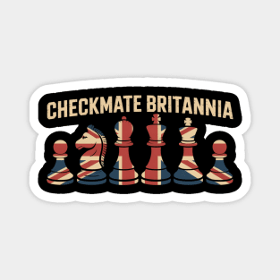 Checkmate Britannia British flag chess pieces chess player Magnet