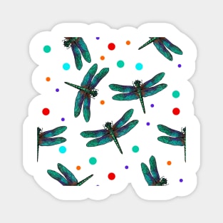 Dragonflies on White Magnet