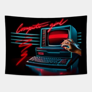 80s COMPUTER GIRL Tapestry