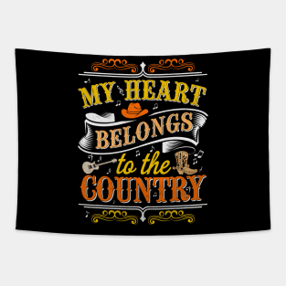 My Heart Belongs to the Country - Western Design Tapestry