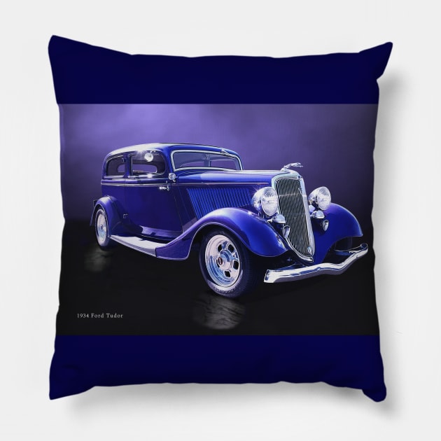 Ford Tudor Sedan 1934 Pillow by Burtney