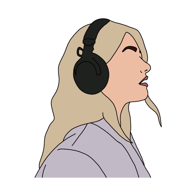 GIRL WITH HEADPHONES by LINEART BY ME