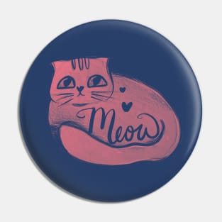 Cute Cat Ball Goes Meow Pin