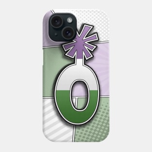 Halftone Genderqueer Pride Typography with Flag Background Phone Case