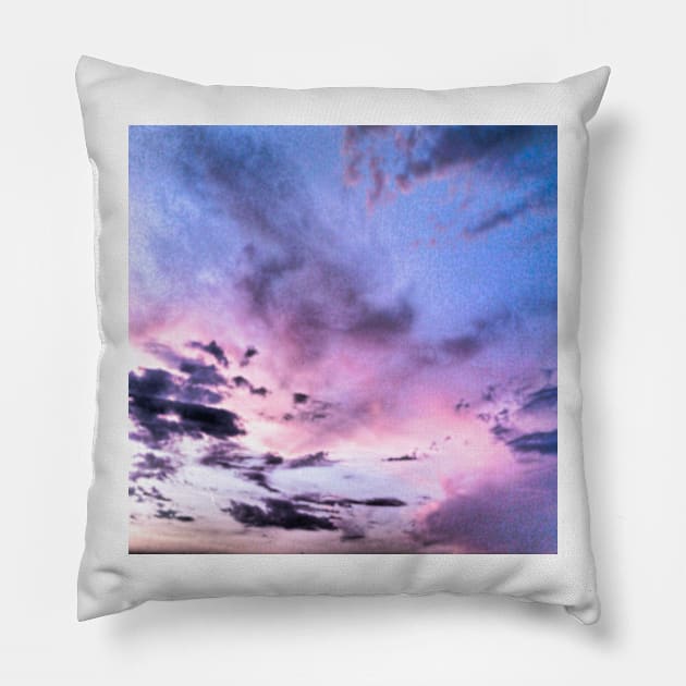 pink and blue sky Pillow by katerina-ez