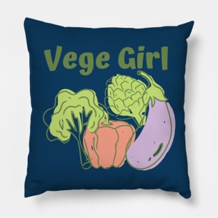 Vegetarian, Vegan, Vegetable, Garden, Home Grown, Vege, Vegan Girl Pillow