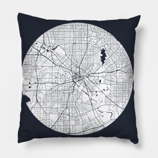 Dallas, Texas, USA City Map - Full Moon Pillow