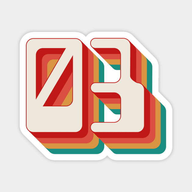 Number 3 Magnet by n23tees