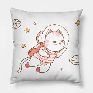 Catronuat cat astronuat fly in space Pillow