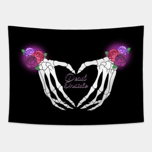 Dead Inside Skeleton Hand Hearts - Pastel Goth - Mightbelucifer Tapestry