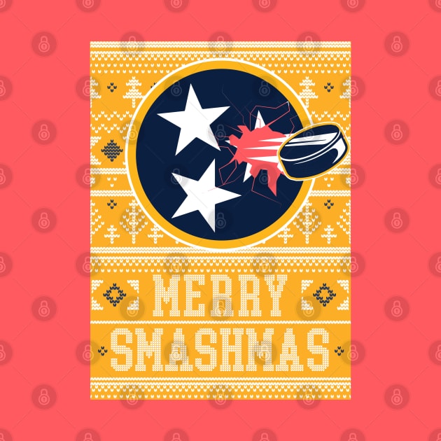 Nashville Predators Merry Smashmas Ugly Christmas Design by TheShirtGypsy