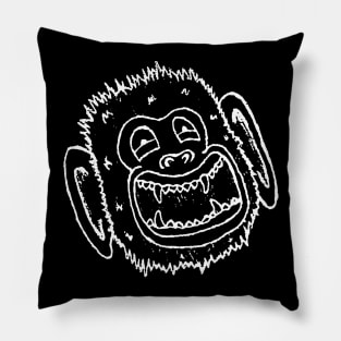 Monkeying Around White Outline Pillow