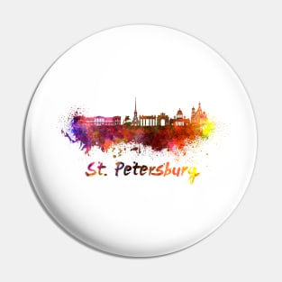 St,Petersburg skyline in watercolor Pin