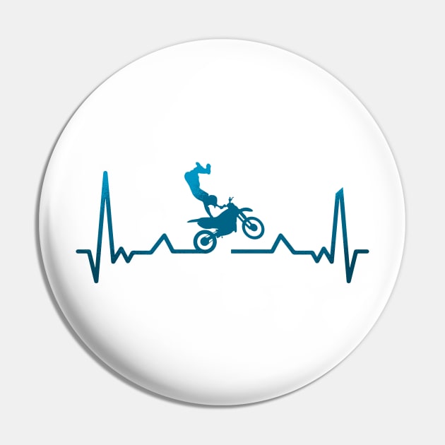 Motocross Heartbeat Design Pin by LR_Collections