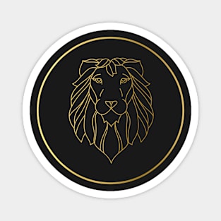 Leo Zodiac Art Gold Magnet