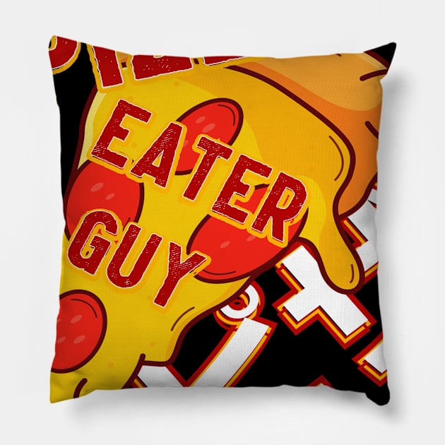 Pizza eater guy. Pizza Design for pizza addict Pillow by A -not so store- Store