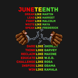 Dream Like Leader Juneteenth Black History Month dream like martin win like kamala T-Shirt