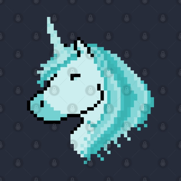 Pixel Spectral Blue Unicorn by gkillerb