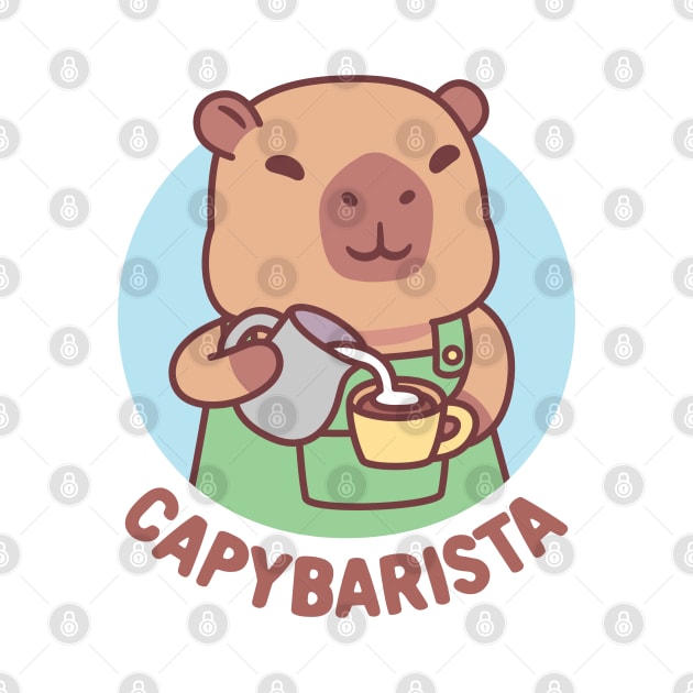 Cute Capybara Barista And Coffee Funny Pun by rustydoodle