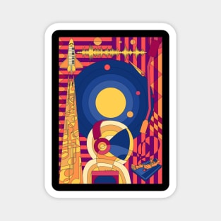 Space Music with a Spaceman Traveler Magnet