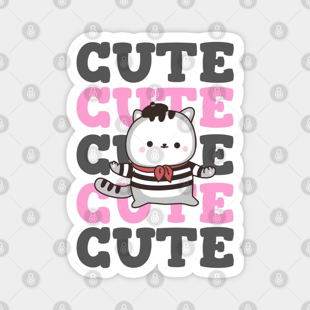 Cute Mime Cat Magnet by NickDsigns