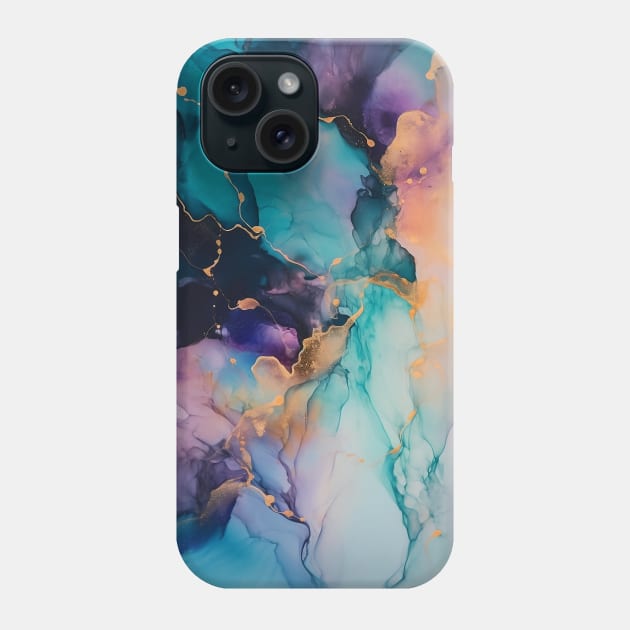 Ultraviolet Utopia - Abstract Alcohol Ink Art Phone Case by inkvestor
