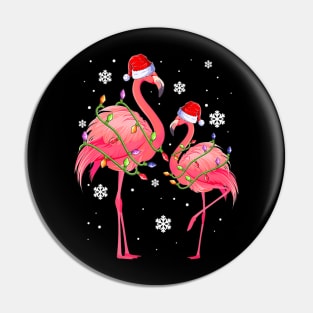 Pink Santa Flamingo Christmas Apparel Funny Girls Women Pin