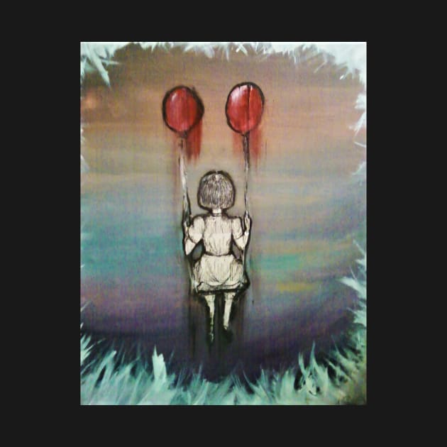 Balloon Girl (Floating Down) by YaebaArts