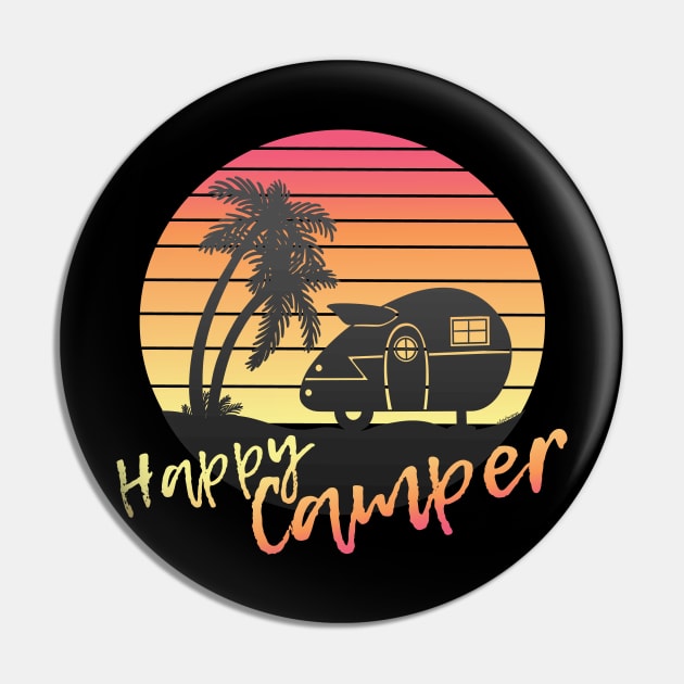 Happy Beach Camper Pin by Desdymona