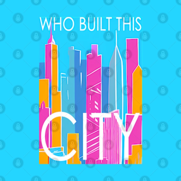 Who built this city! , Skyline in the sea border, pastel color, pink, cyan, chalk art by AISHOPPE