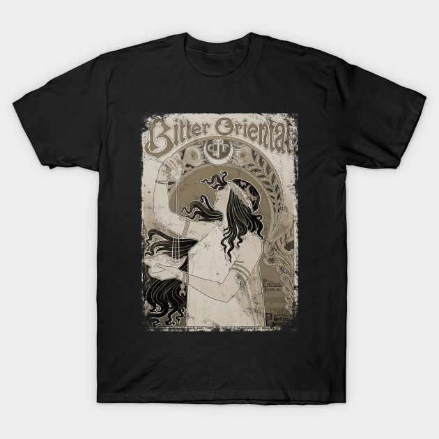 Discover Art Nouveau - Bitter Oriental Alphonse Mucha 3 Vintage - Art Nouveau - T-Shirt