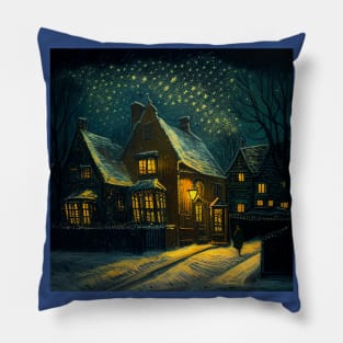 Starry Night Over Godric's Hollow Pillow